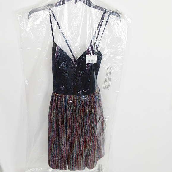 NWT Metallic X Back Spaghetti Fit & Flare Dress 7 - Picture 4 of 8